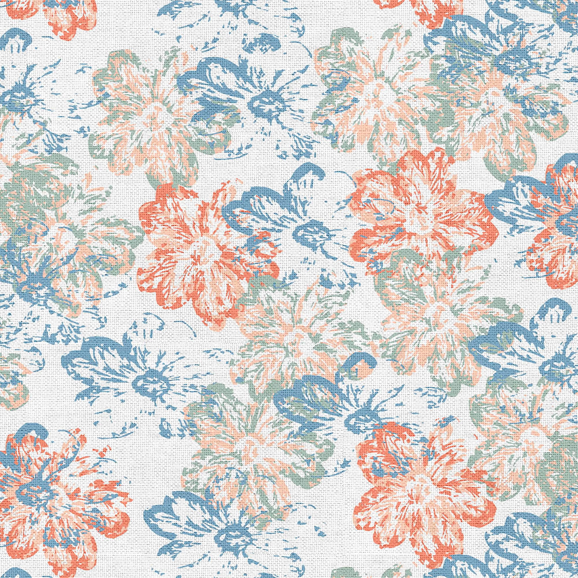 Fabric Editions White Flourish Garden Cotton Fabric